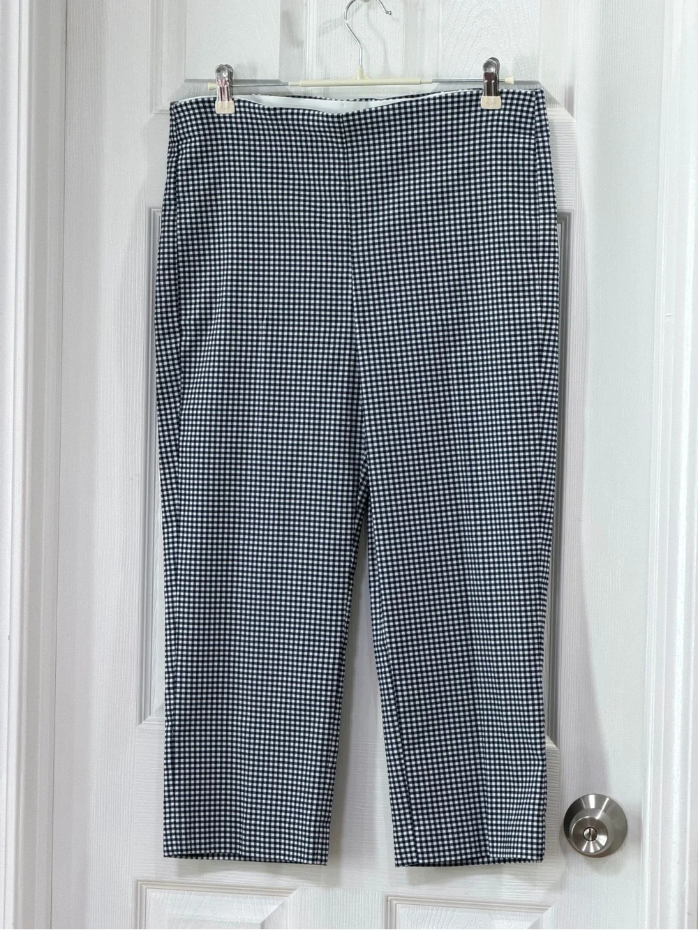 Chico's Blue & White Gingham Capris